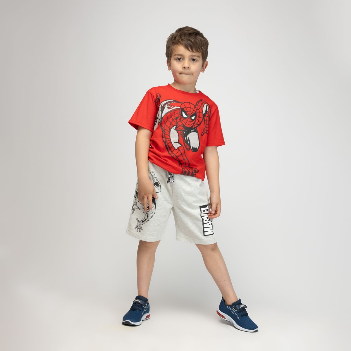 MARVEL - Short Niño Comics Spiderman Gris Marvel