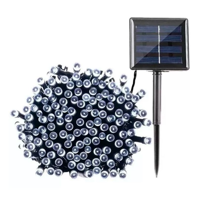 GENERICO - Luces Led Guirnalda Solar 100 Leds 10 Metros Blanco