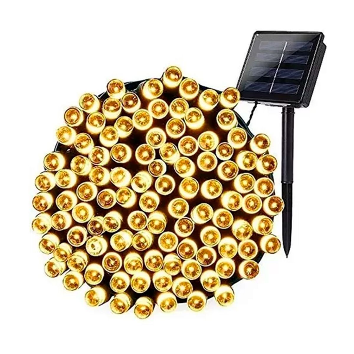 GENERICO - Luces Led Guirnalda Solar 100 Leds 10 Metros Calido