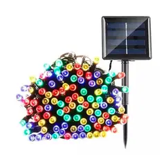 GENERICO - Luces Led Guirnalda Solar 100 Leds 10 Metros RGB