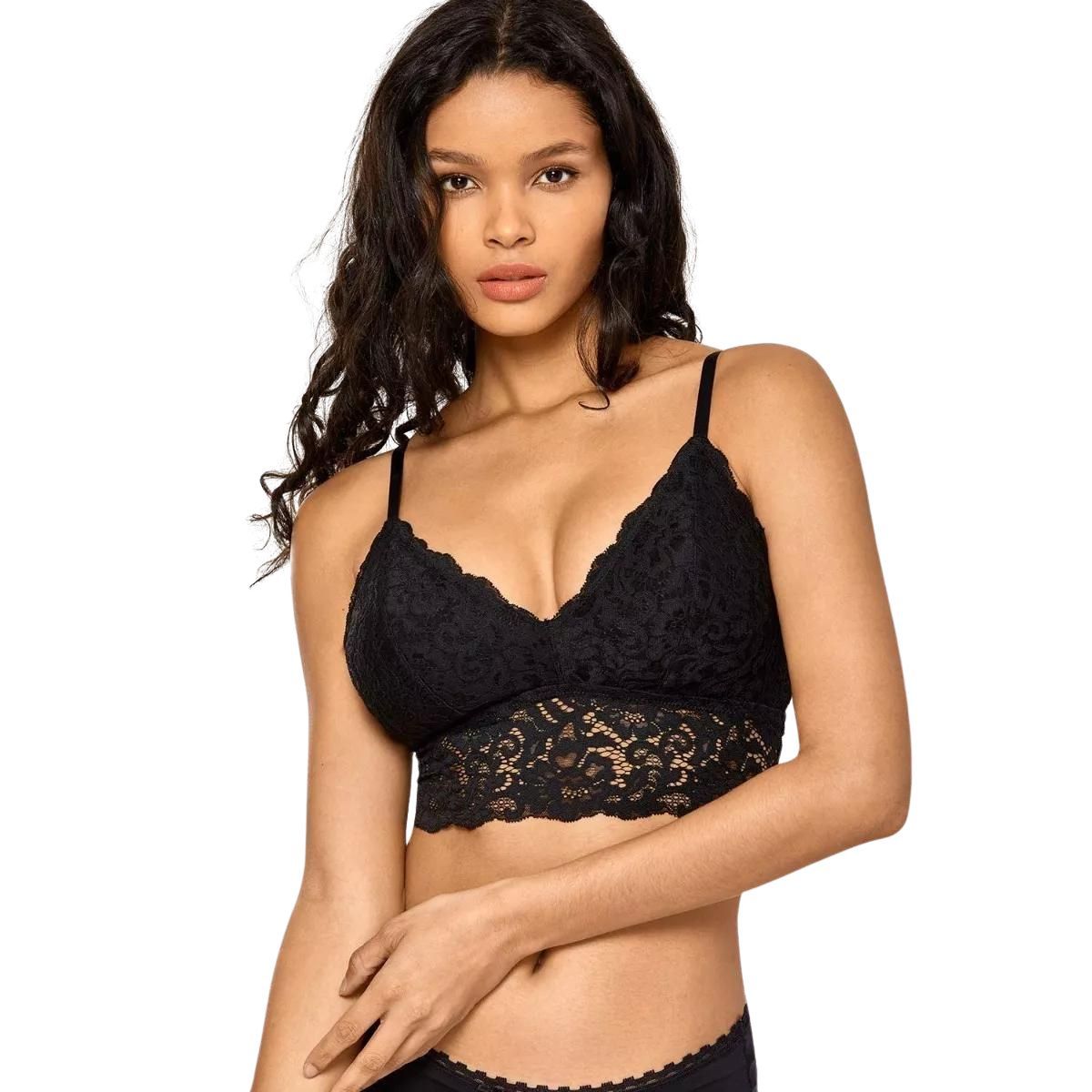 LIKE SHOP - Bralette Top Elasticado Mujer. Sostén Peto Sujetador Encaje 606