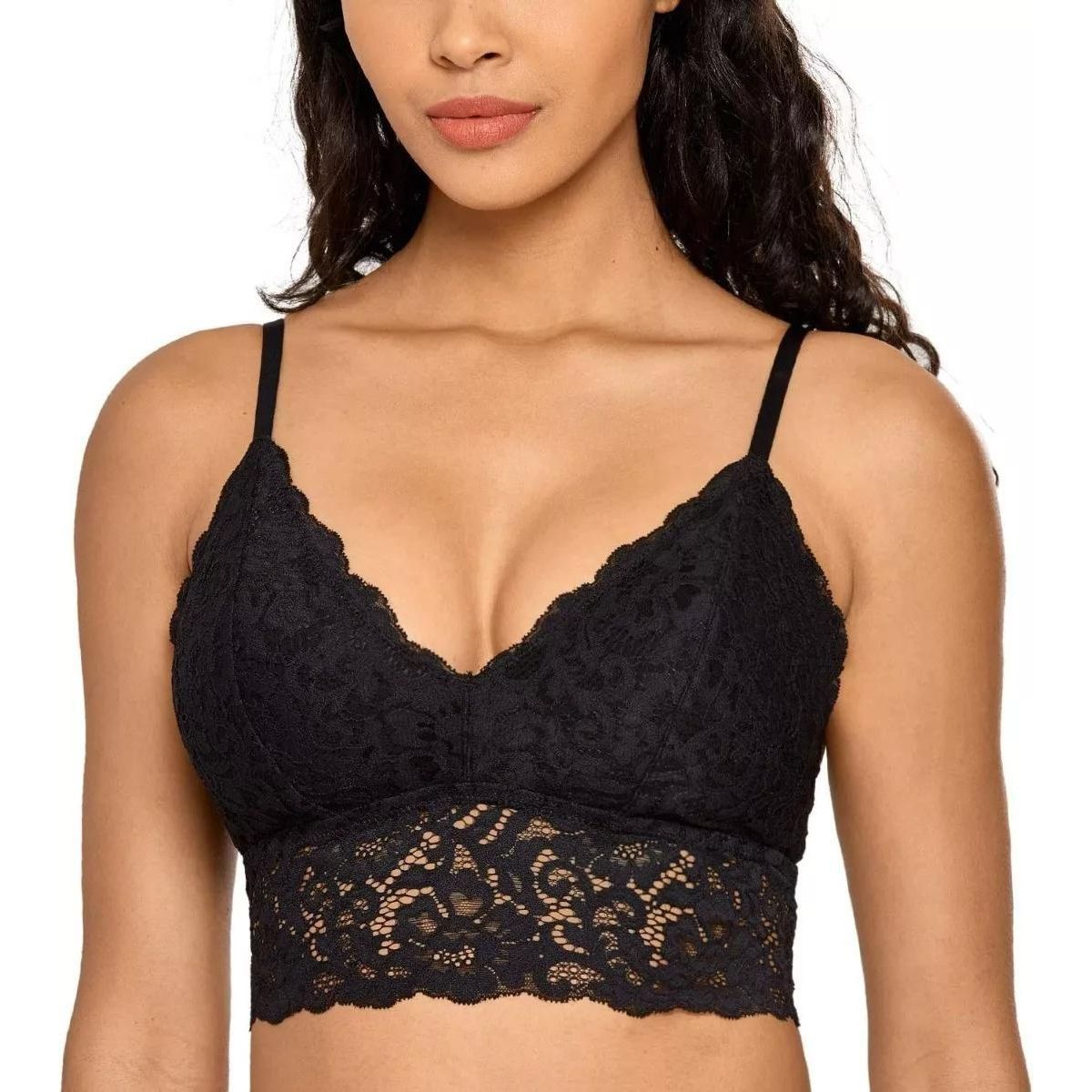 LIKE SHOP - Bralette Top Elasticado Mujer. Sostén Peto Sujetador Encaje 606