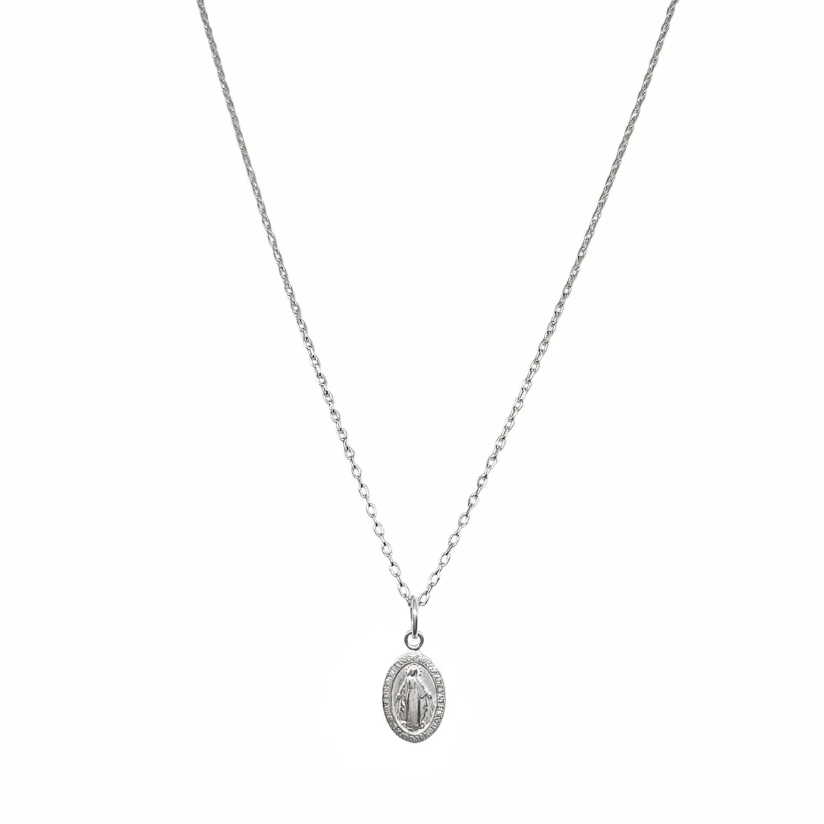 COGGIOLA - Collar Medalla Virgen Rayos Pequeña Plata Fina 925