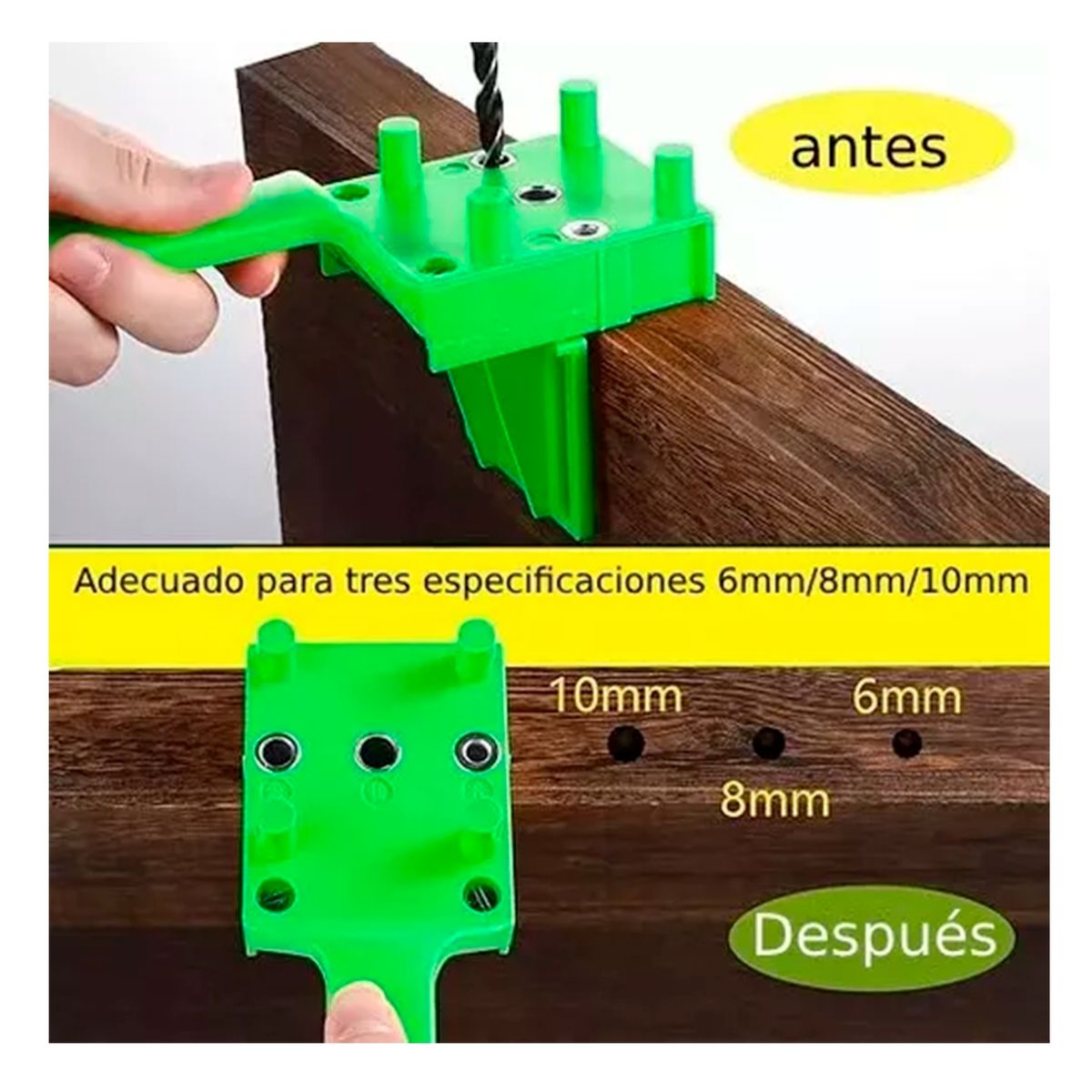 GENERICO - Set Guia Plantilla Para Tarugos De Madera