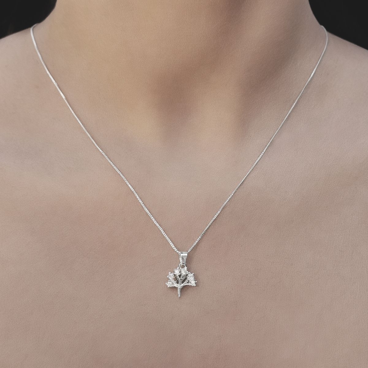 COGGIOLA - Collar Árbol Circón Ramas Plata Fina 925