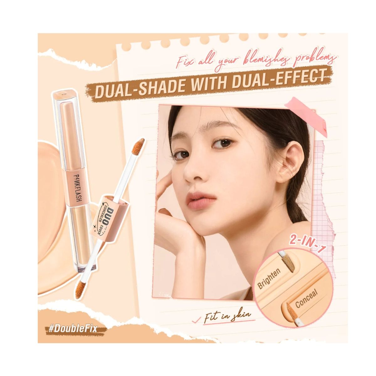 PINKFLASH - Corrector Duo Cover Concealer 02 Pinkflash