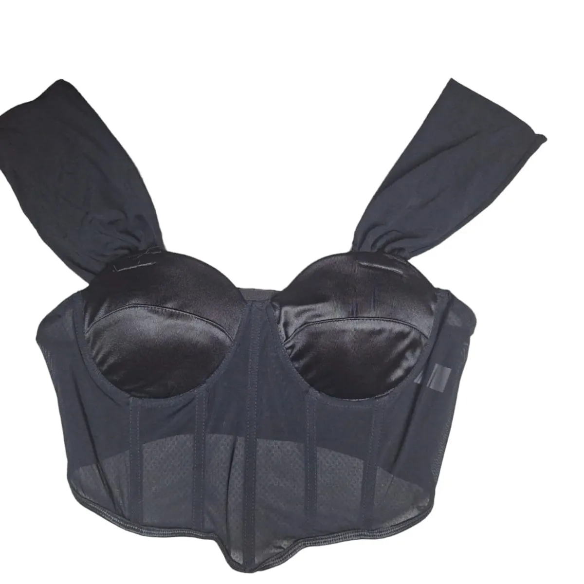 GARSIL - Crop Top Para Mujer Con Escote Princesa  - Tela Semi Transparente