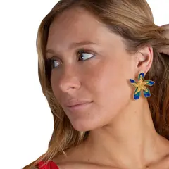 MARIA PASKARO - Aros Lirio Azul María Paskaro - Azul
