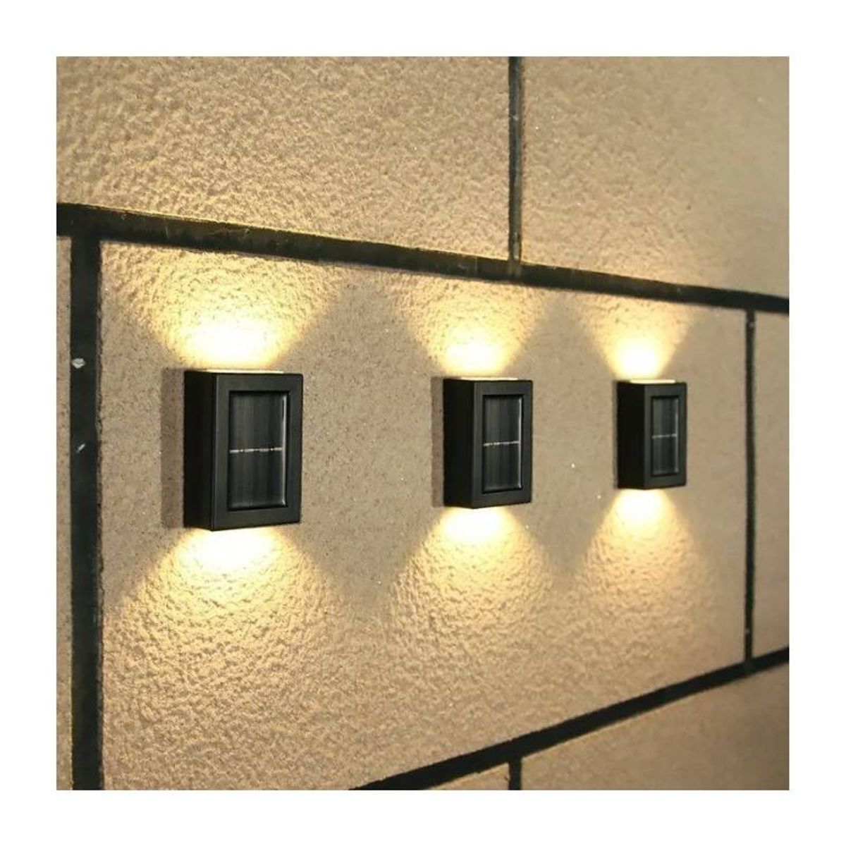 GENERICO - Pack 3und Lampara Solar Foco Impermeable Jardín Patio Pared