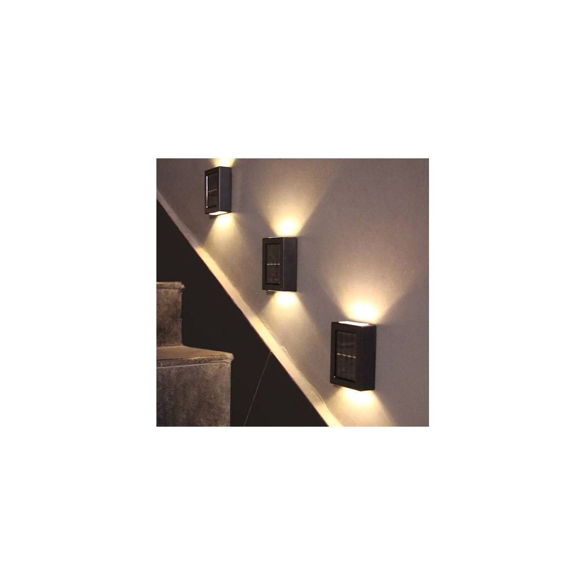 GENERICO - Pack 3und Lampara Solar Foco Impermeable Jardín Patio Pared