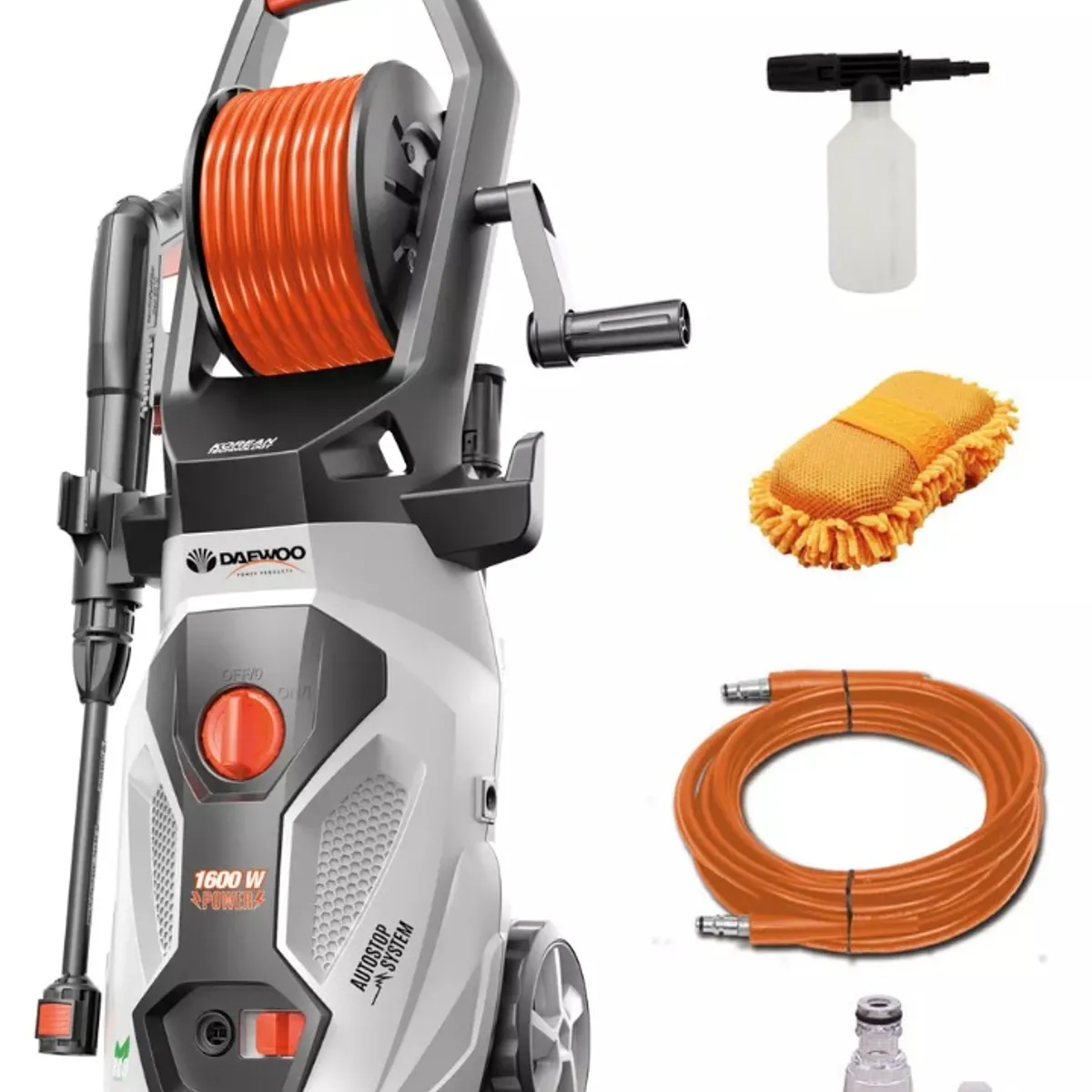 DAEWOO - Hidrolavadora Eléctrica Daewoo DAX135-1600 135bar 1600w Accesorios