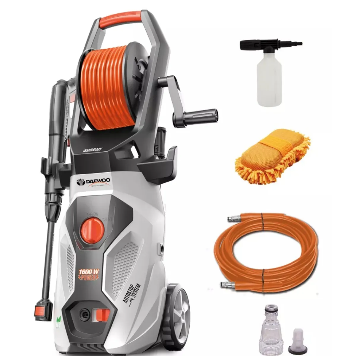 DAEWOO - Hidrolavadora Eléctrica Daewoo DAX135-1600 135bar 1600w Accesorios