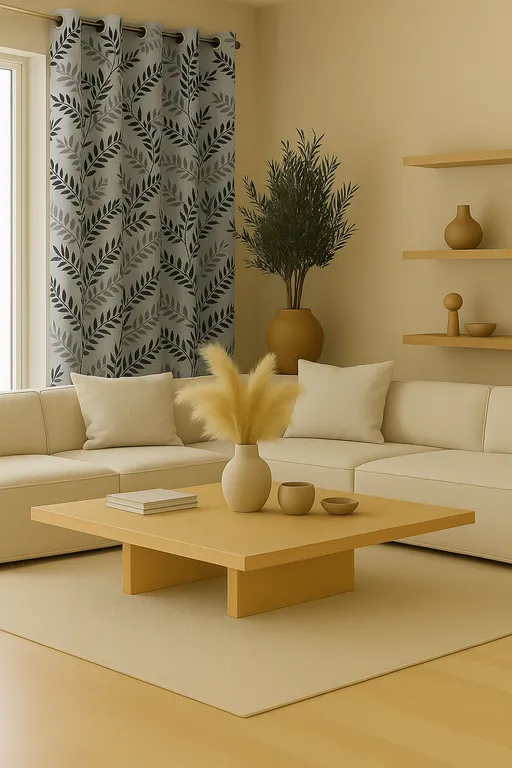 Cortina de Tela Delgada 100% Blackout Hoja Gris