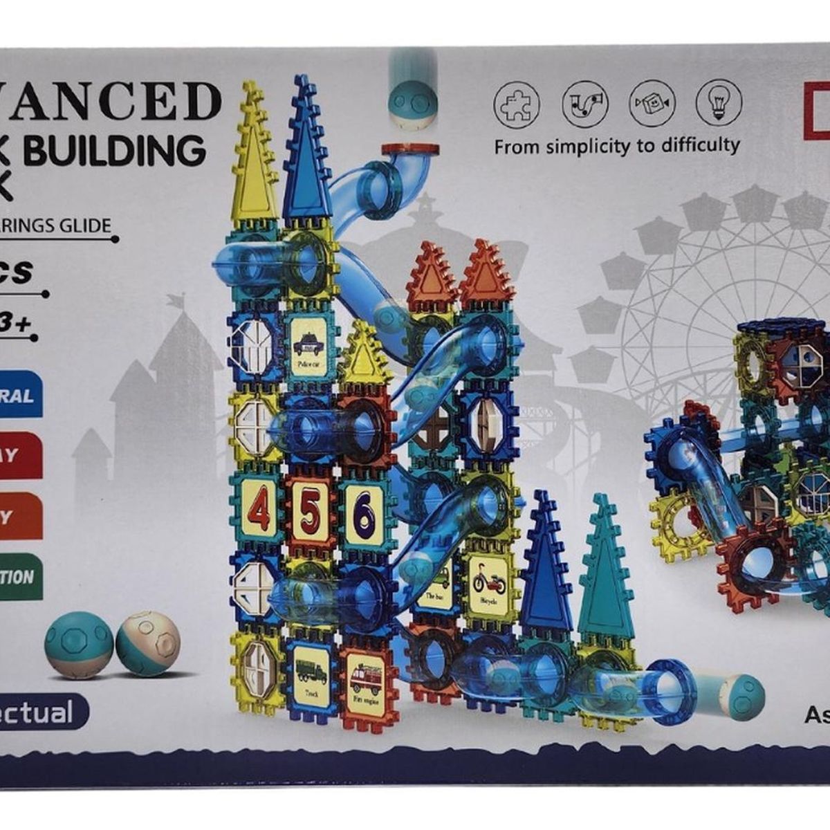 GENERICO - Set De Construccion Tobogan Carrera De Bolitas 98 Piezas