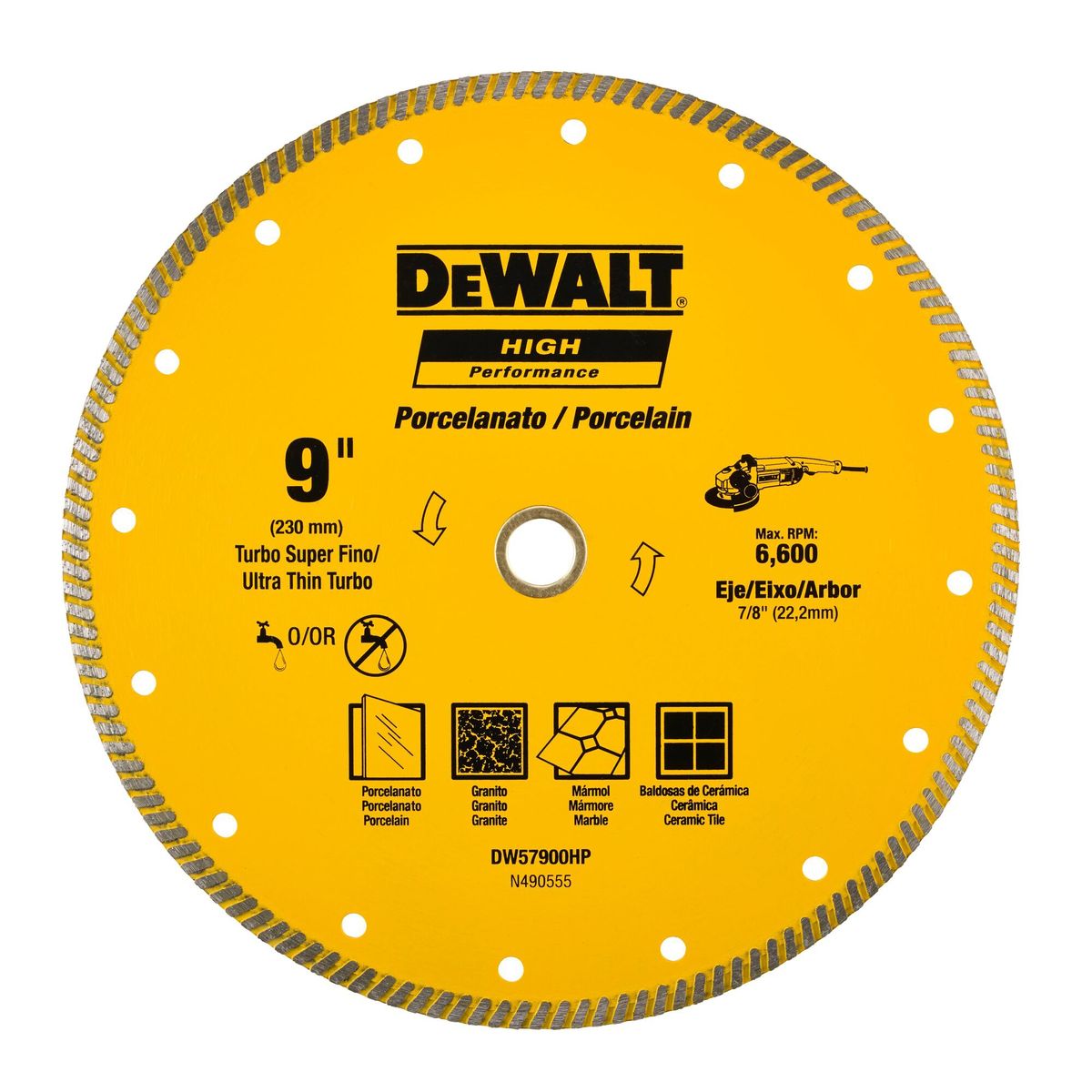 DEWALT - Disco Diamantado Porcelanato Turbo 9 x 7/8" DEWALT DW57900HP