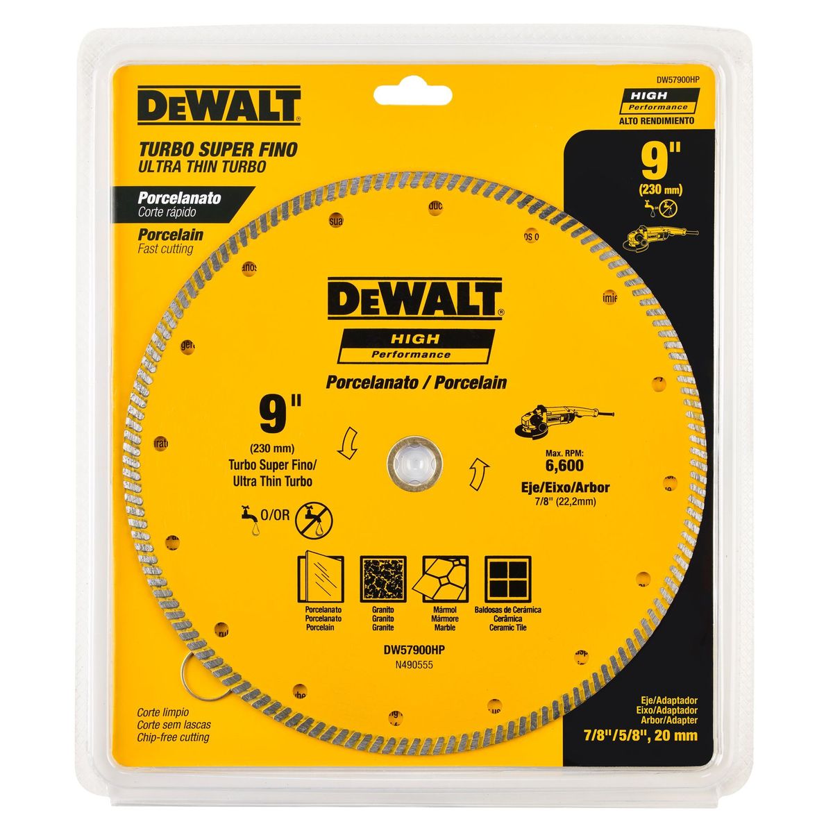 DEWALT - Disco Diamantado Porcelanato Turbo 9 x 7/8" DEWALT DW57900HP