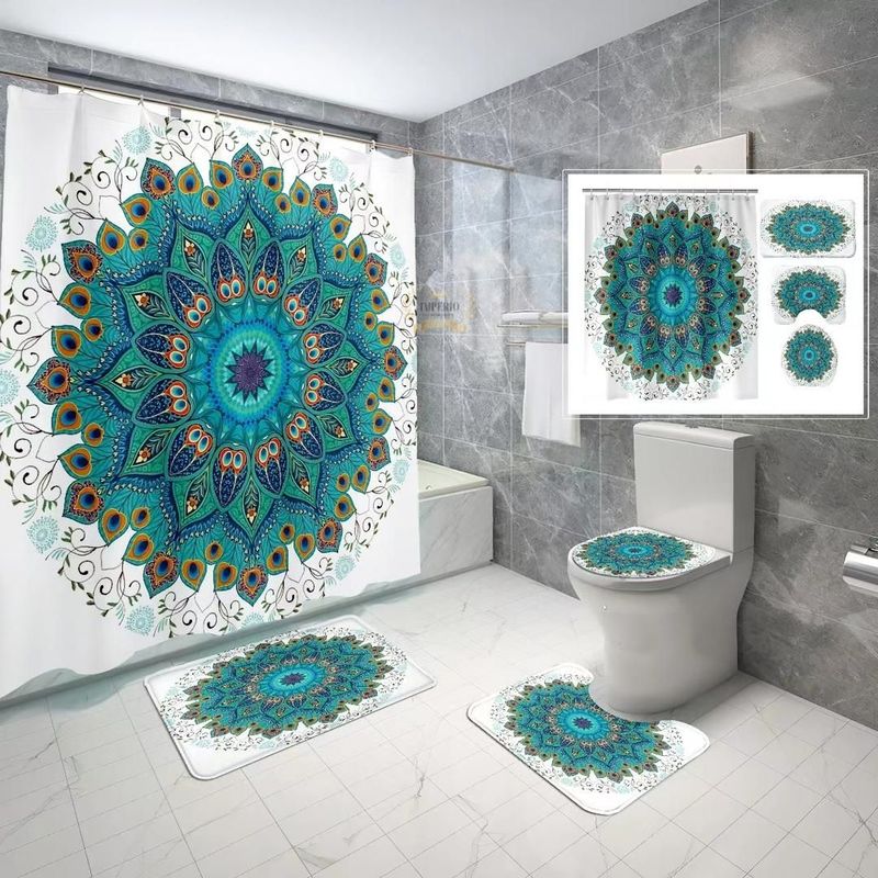 GENERICO - Set de Baño 4 Piezas Diseño De Mandala Floral
