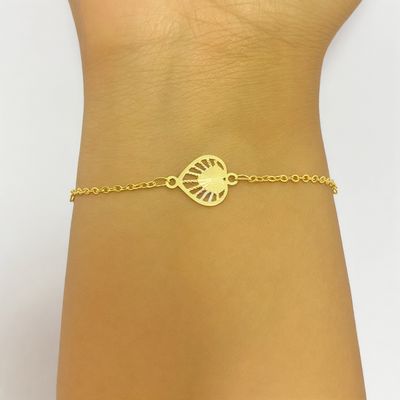 Imagen 2 del producto Pulsera Amparo Corazón Enchapado Oro 18K