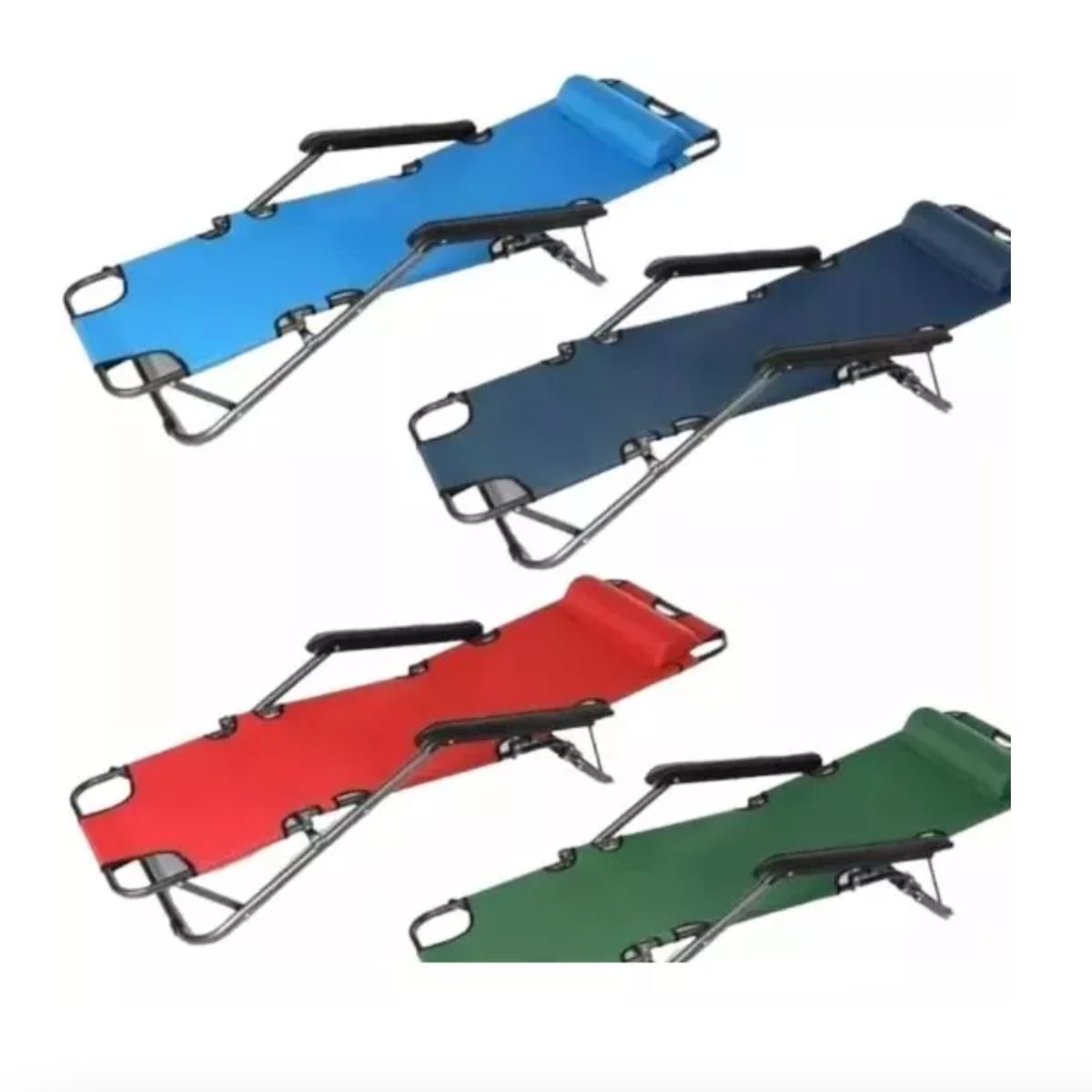 GENERICO - Silla Reposera Playa Y Camping Alta Plegable Gris