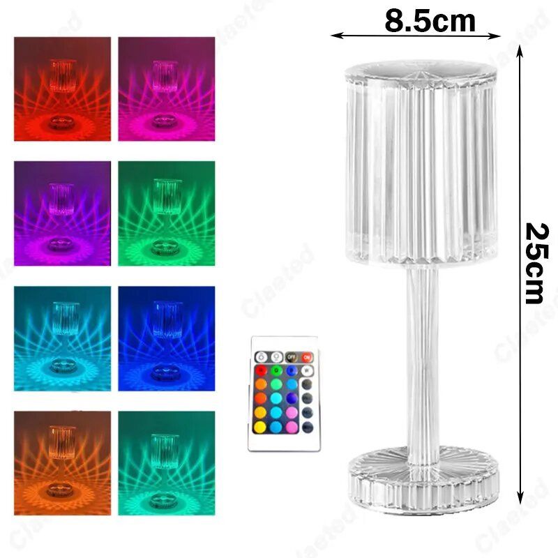 GENERICO - Lampara Crystal Diamond elegante para casa LED