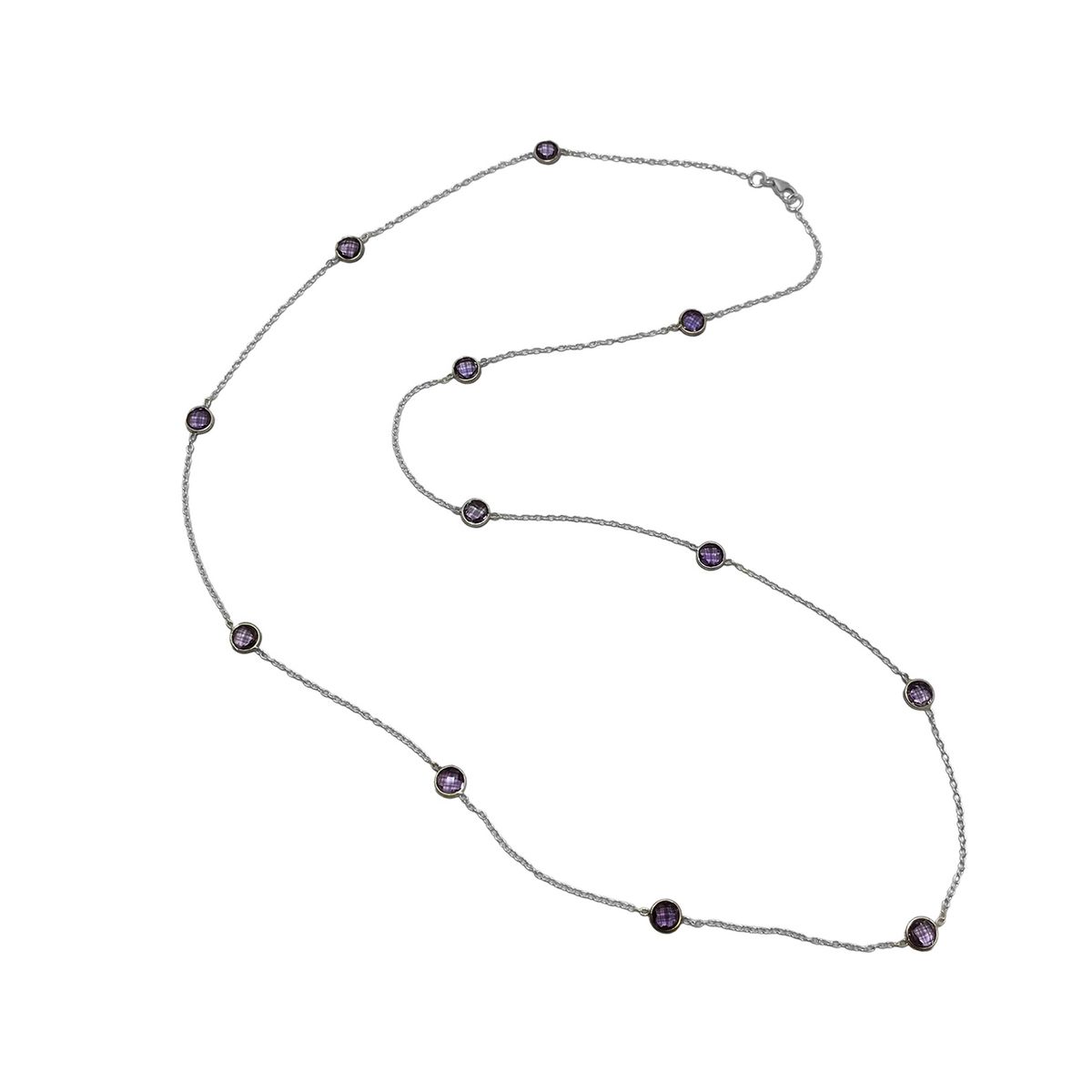 COGGIOLA - Collar Amatista Facetada Plata Fina 925