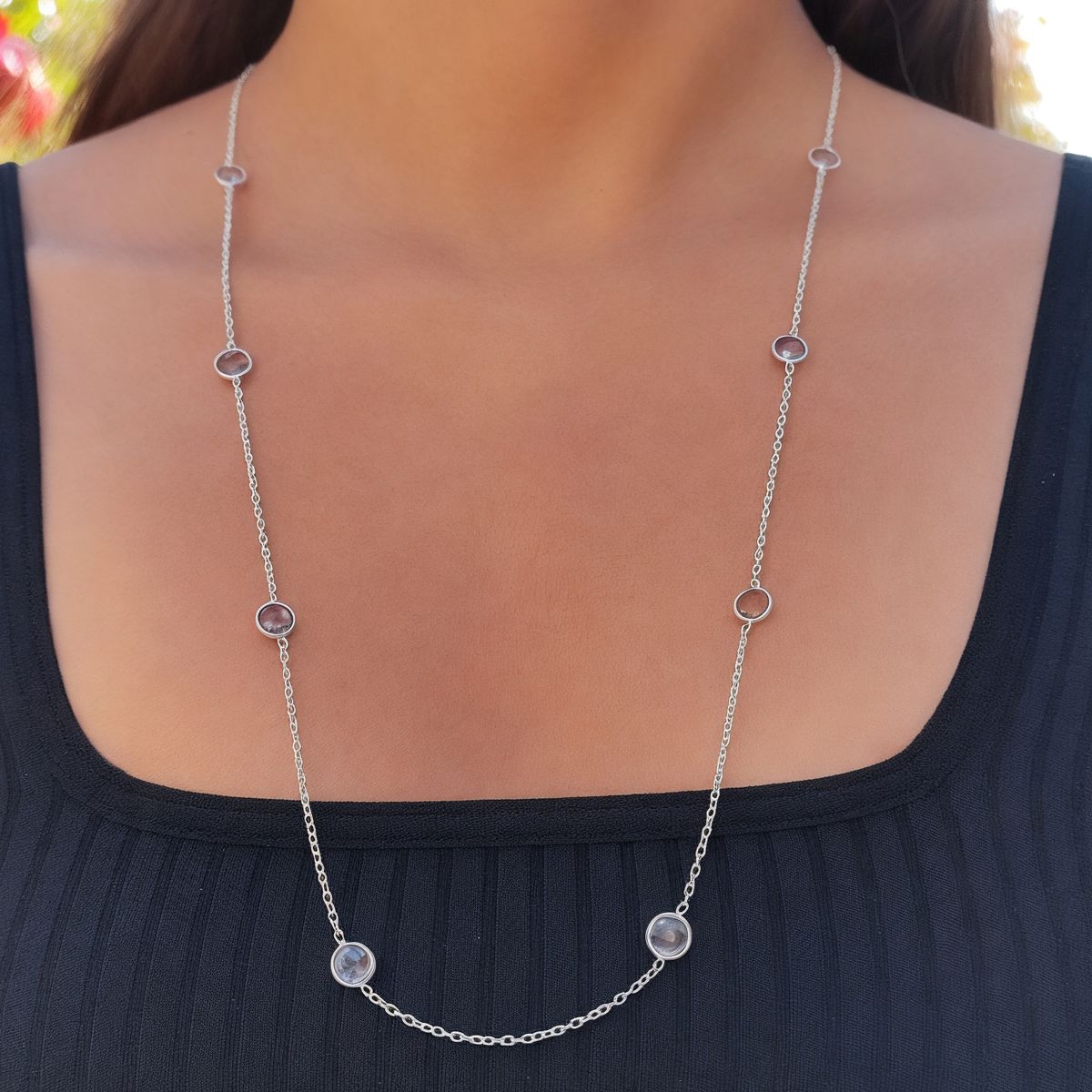COGGIOLA - Collar Amatista Facetada Plata Fina 925