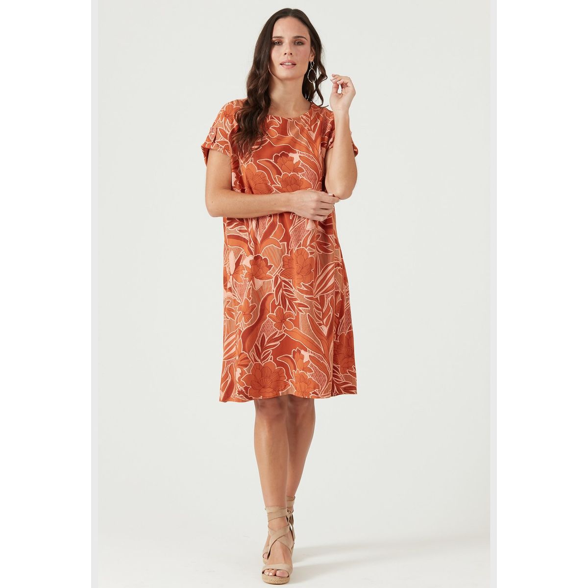 PRIVILEGE - Vestido cobre estampado PRIVILEGE