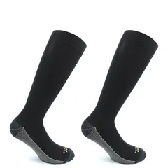 PERUGGI - Calcetín Cobre + Hilo Largo 3/4 Bi-Pack Negro