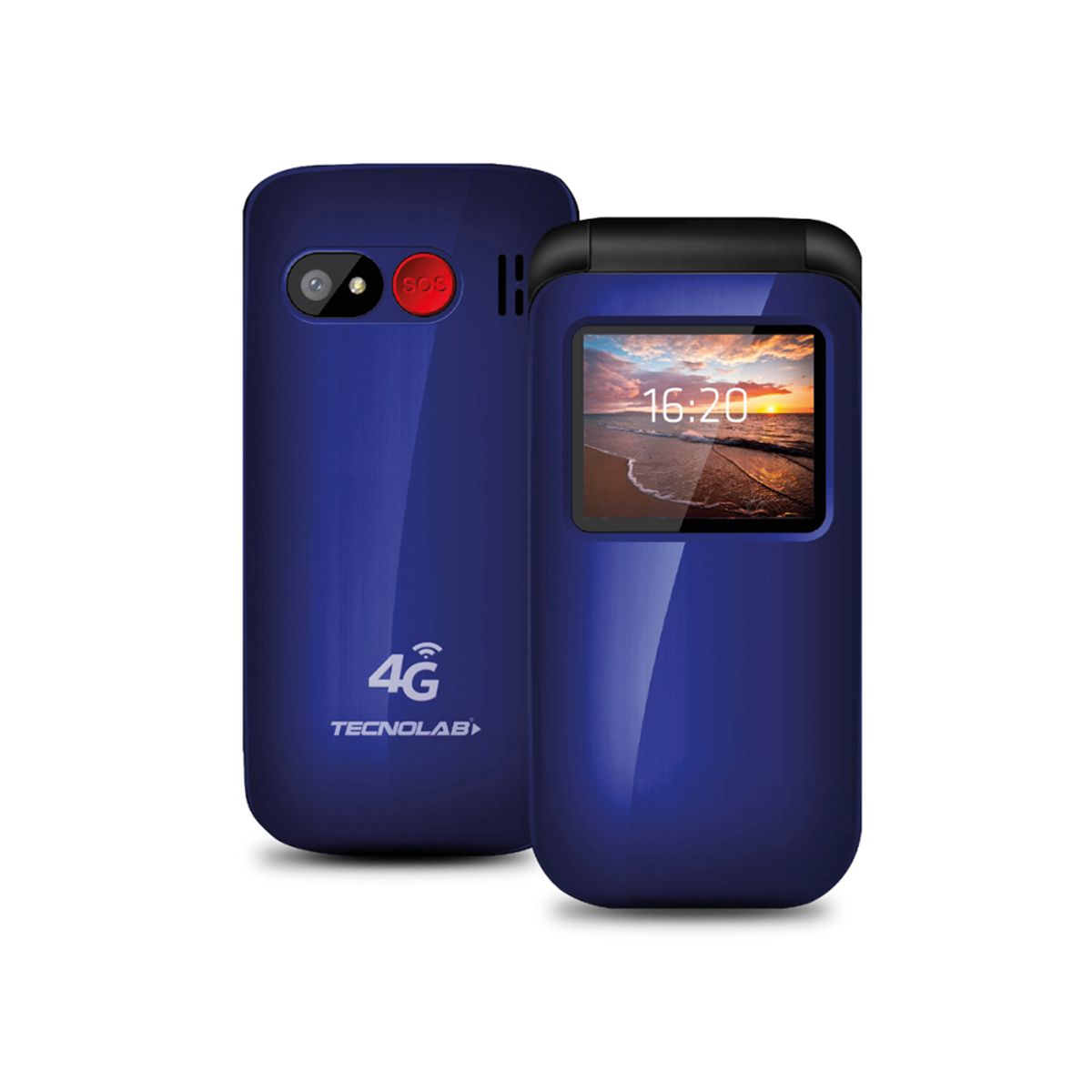 TECNOLAB - Celular Senior Tecnolab Shell Sos 4G 1.77 Pulgadas Azul