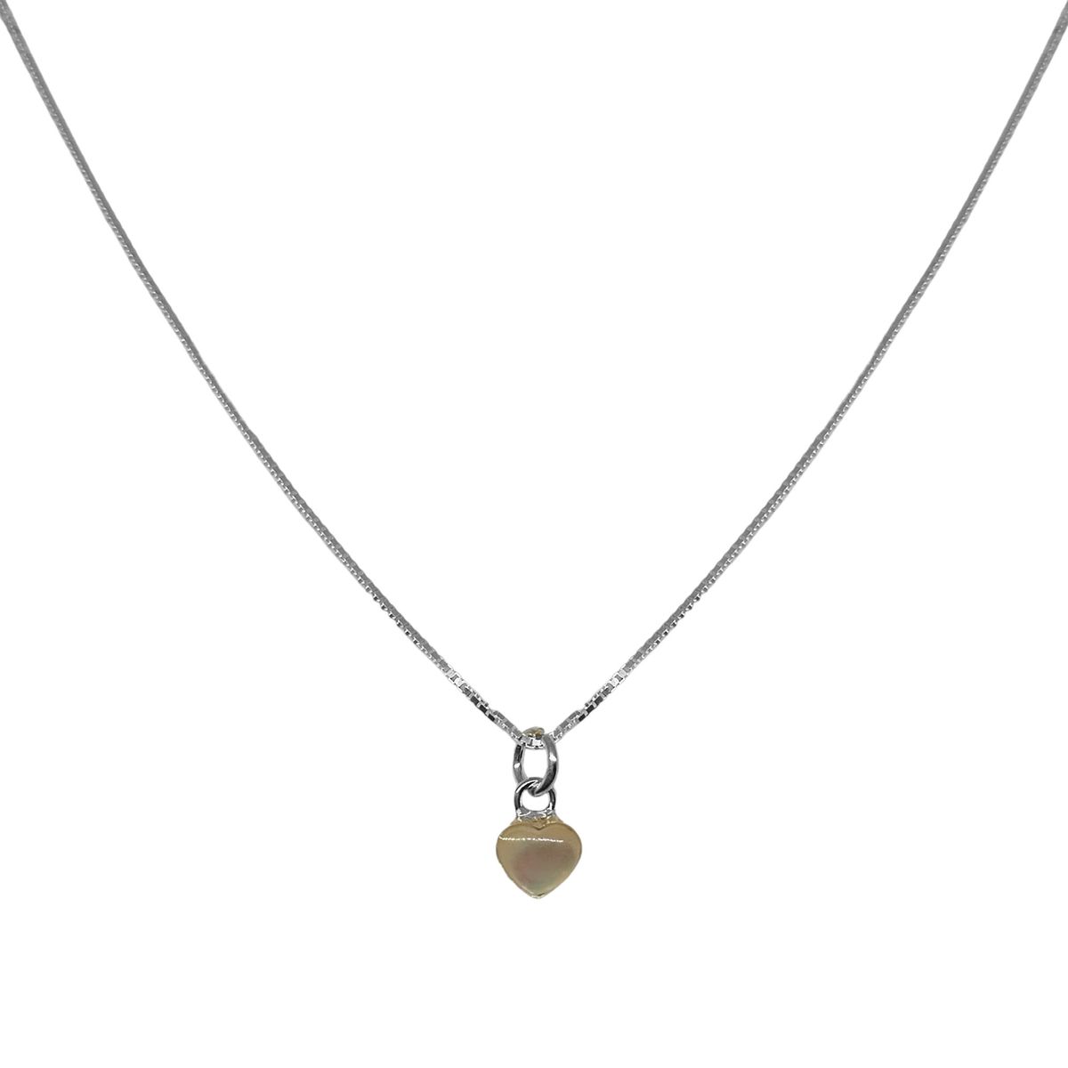 COGGIOLA - Collar Corazón Nácar Mini Plata Fina 925