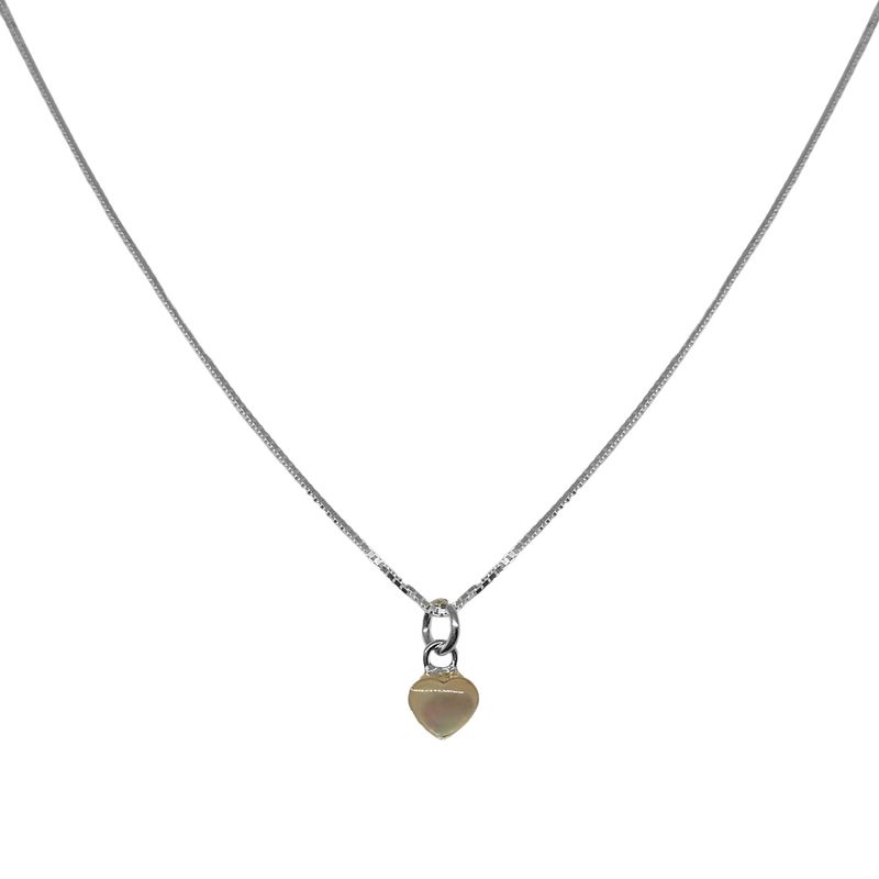 ANDREA COGGIOLA JOYAS - Collar Corazón Nácar Mini Plata Fina 925
