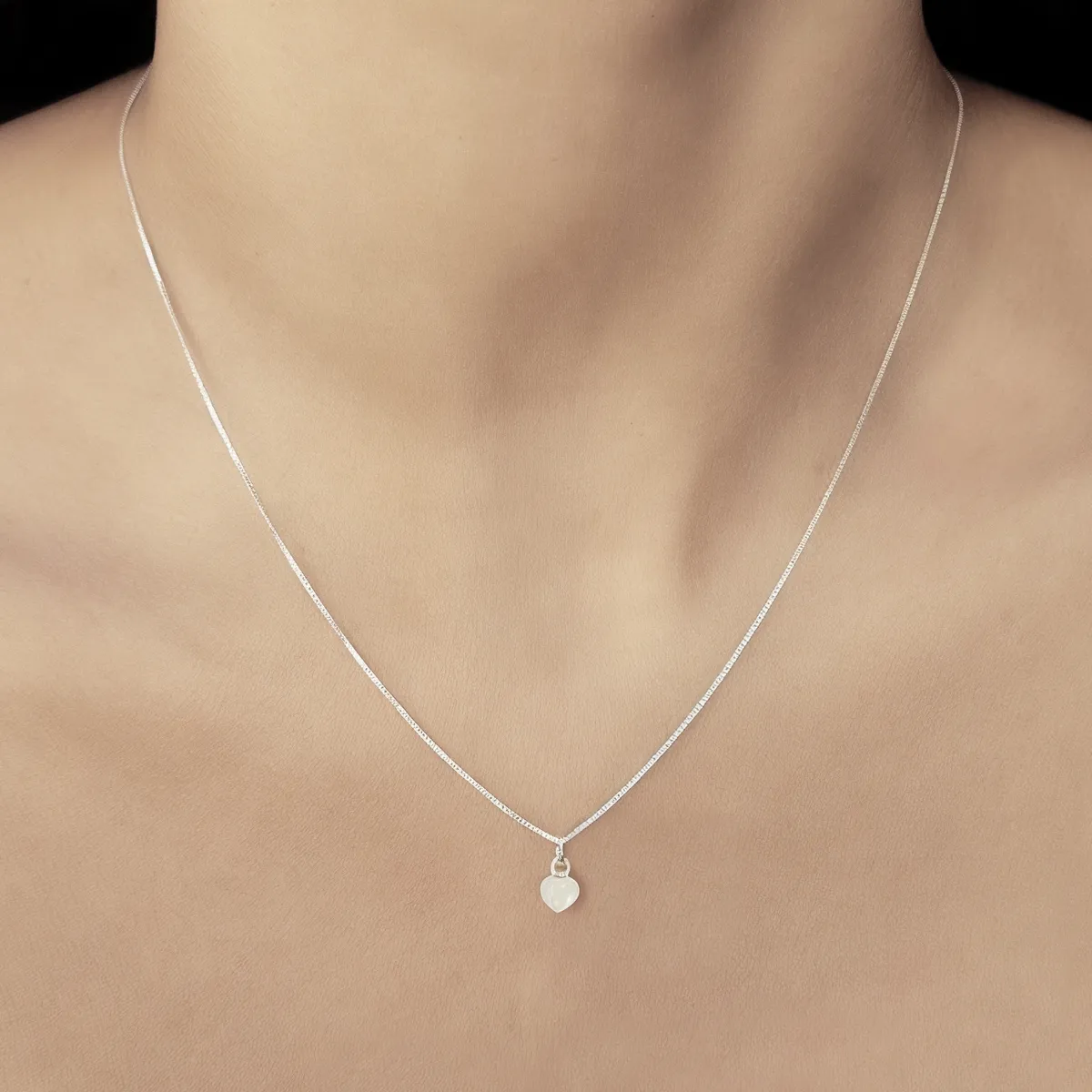 COGGIOLA - Collar Corazón Nácar Mini Plata Fina 925