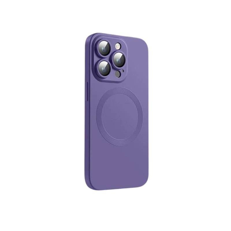 GENERICO - Carcasa iPhone 15 Pro Con Magsafe Y Protector De Camara Morado