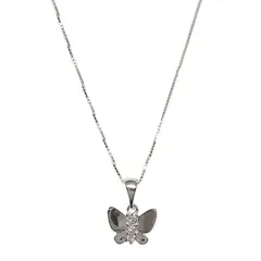 ANDREA COGGIOLA JOYAS - Collar Mariposa Circón Plata Fina 925