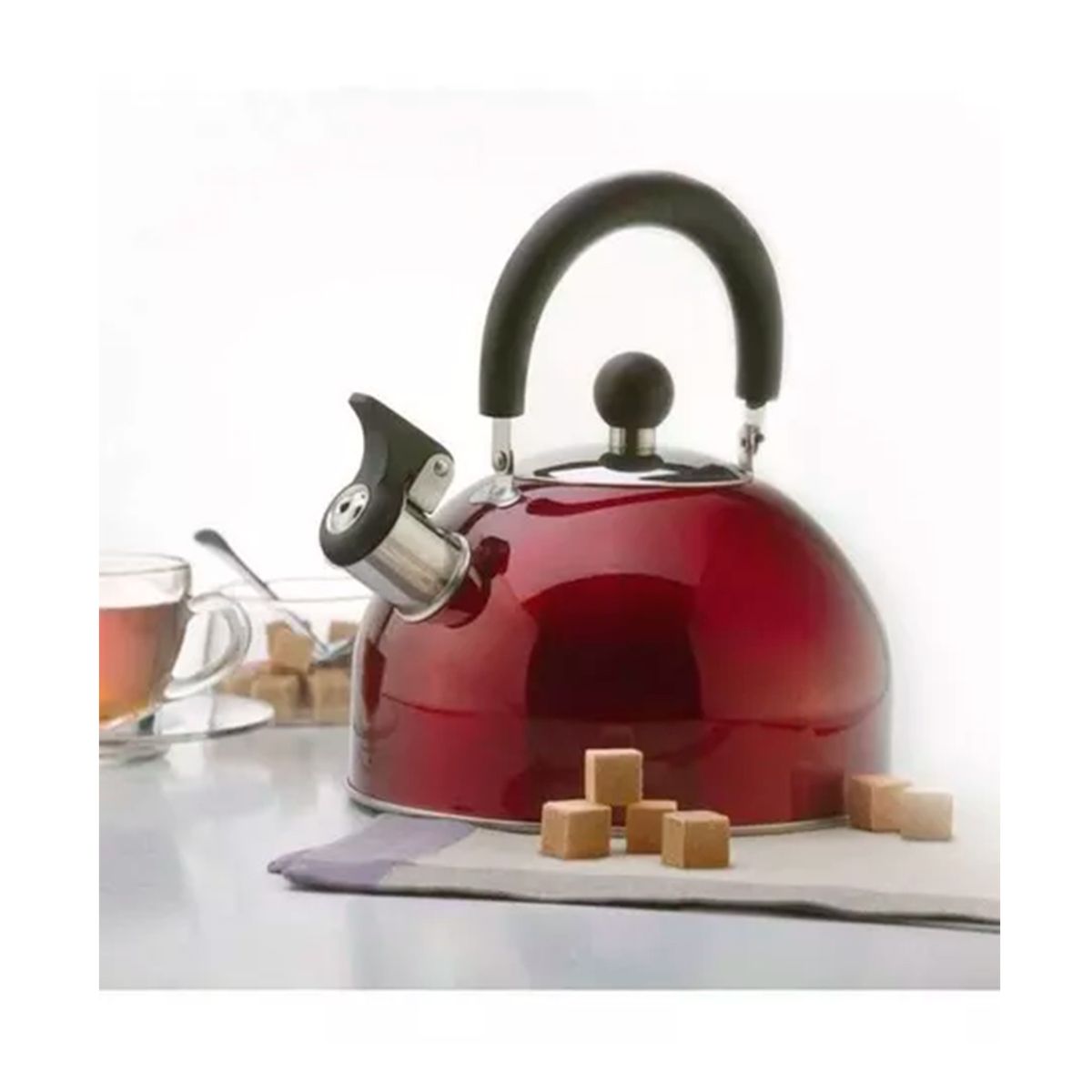 GENERICO - Tetera De Acero Inoxidable Color Rojo