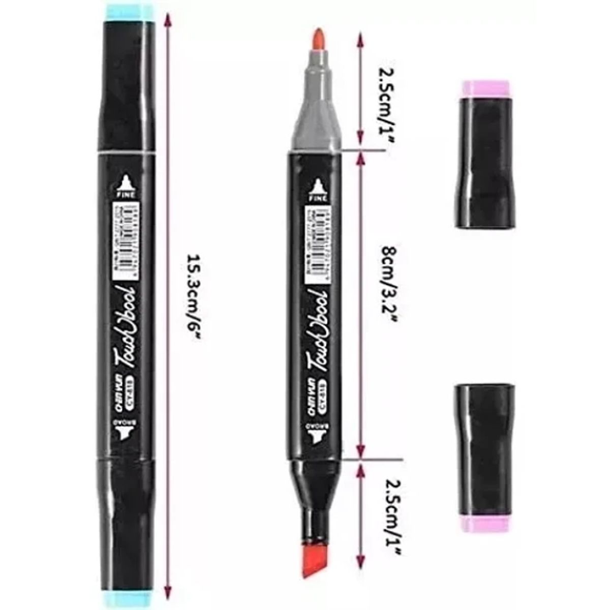 GENERICO - Set De Plumones 60 Marcadores Doble Punta Para Pintar