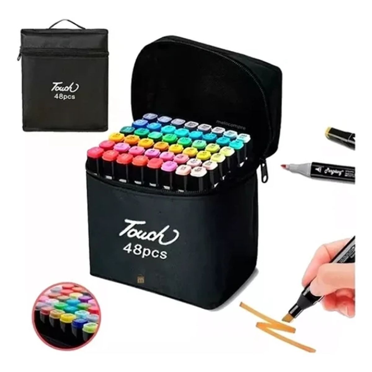 GENERICO - Set De Plumones 48 Marcadores Doble Punta Para Pintar