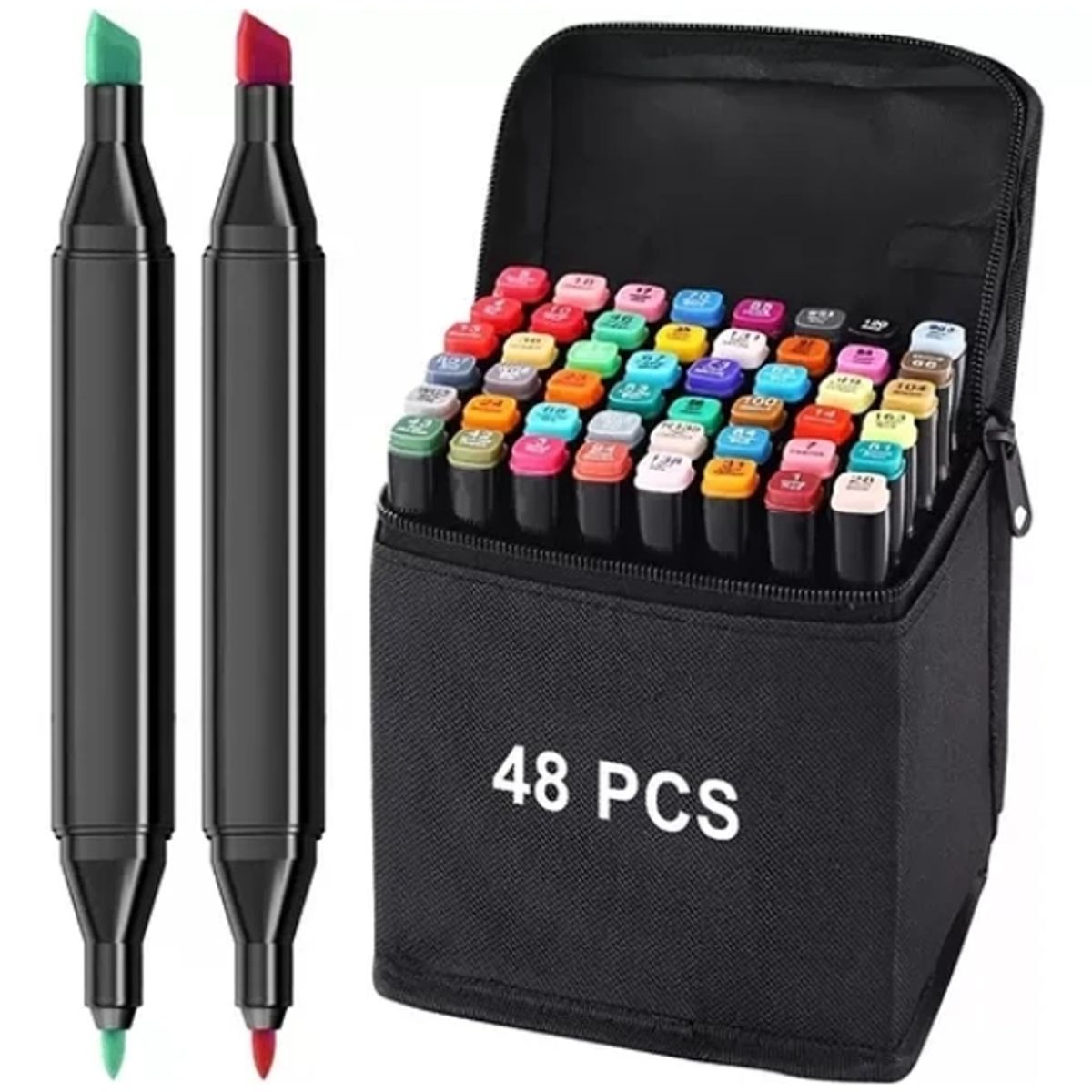 GENERICO - Set De Plumones 48 Marcadores Doble Punta Para Pintar