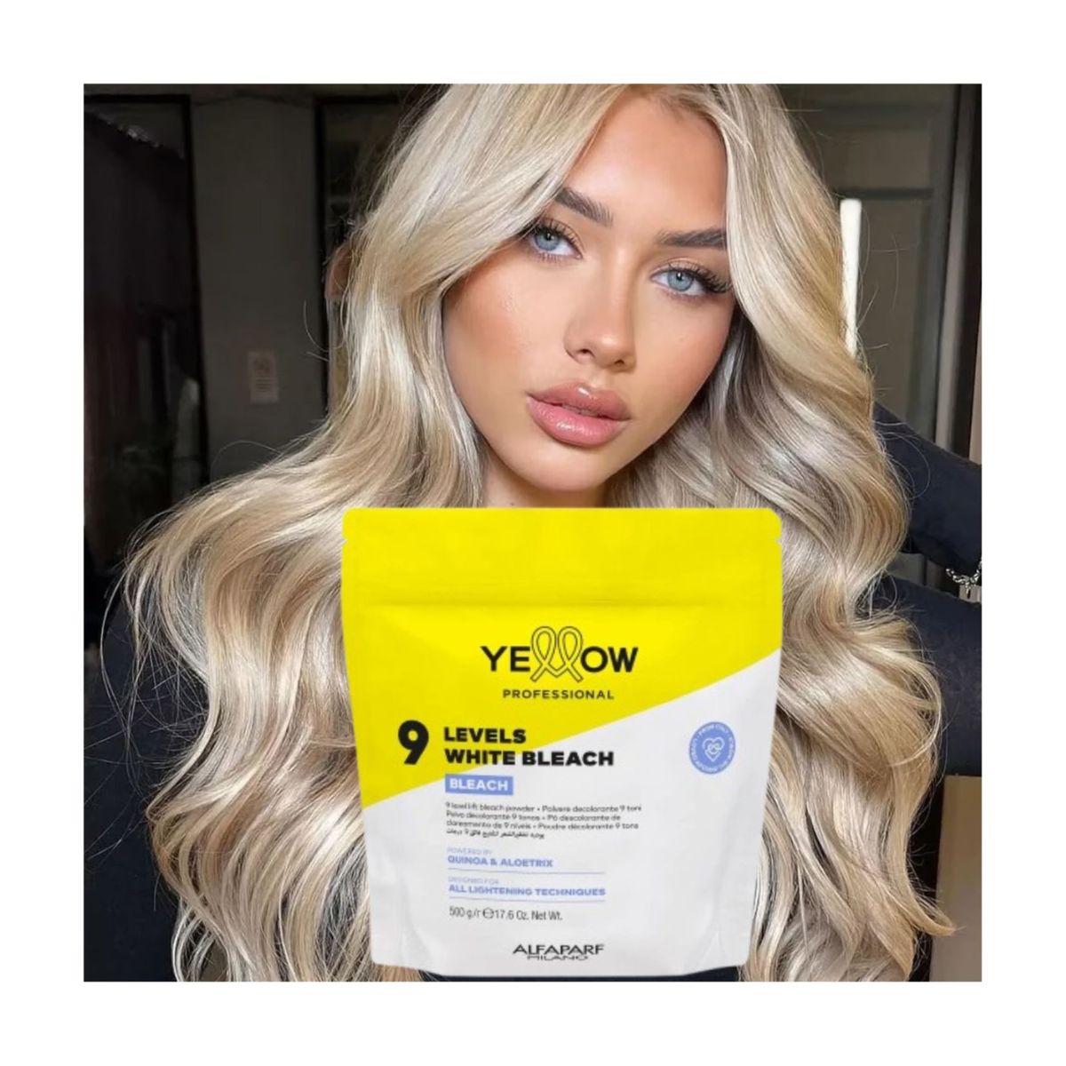 ALFAPARF MILANO - Decolorante profesional Yellow con aclaracion de hasta 9 tonos 500g