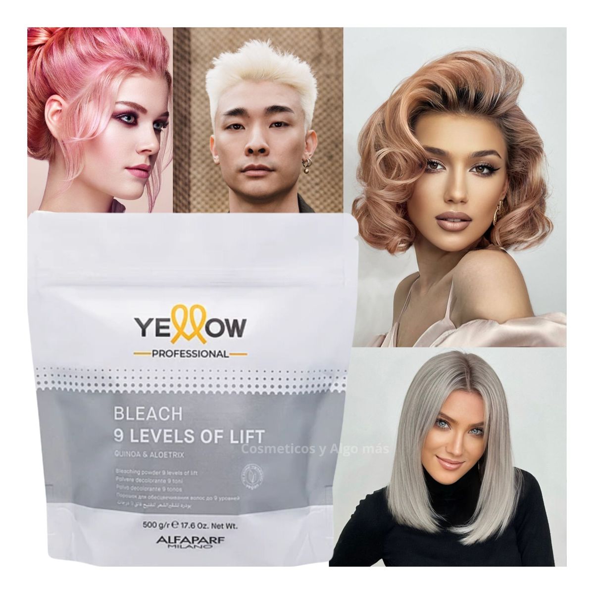 ALFAPARF MILANO - Decolorante profesional Yellow con aclaracion de hasta 9 tonos 500g