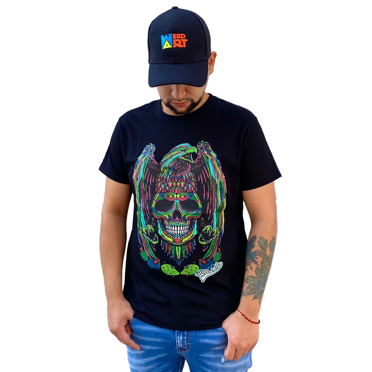 WEEDART - Polera Hombre Estampada Skull Eagle  Manga Corta Weedart