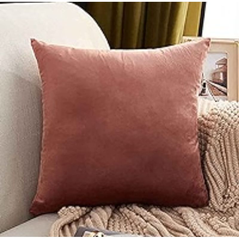 GENERICO - Pack 2 Unidades Fundas Cojin Terciopelo Liso Velvet 42x42cm
