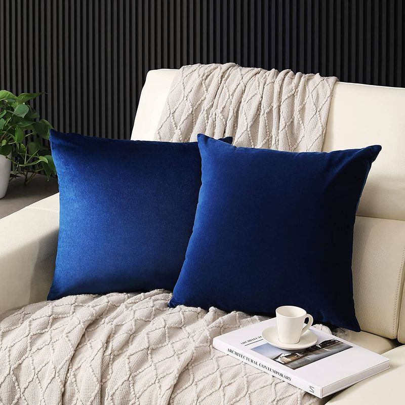 GENERICO - Pack 2 Unidades Fundas Cojin Terciopelo Liso Velvet 42x42cm