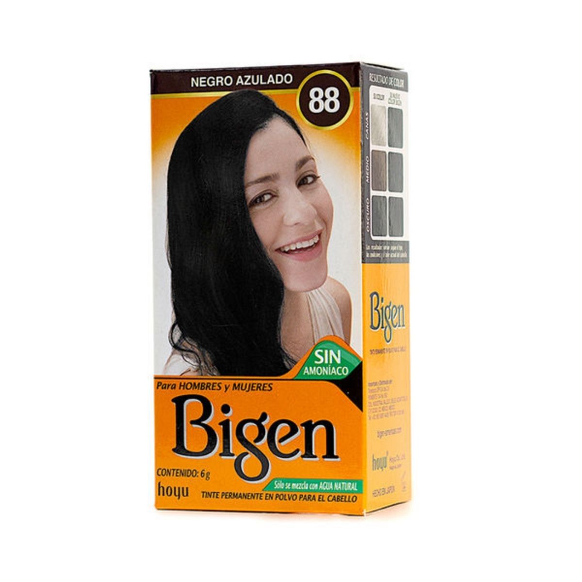 BIGEN - TINTE PERMANENTE EN POLVO BIGEN # 88 NEGRO AZULADO