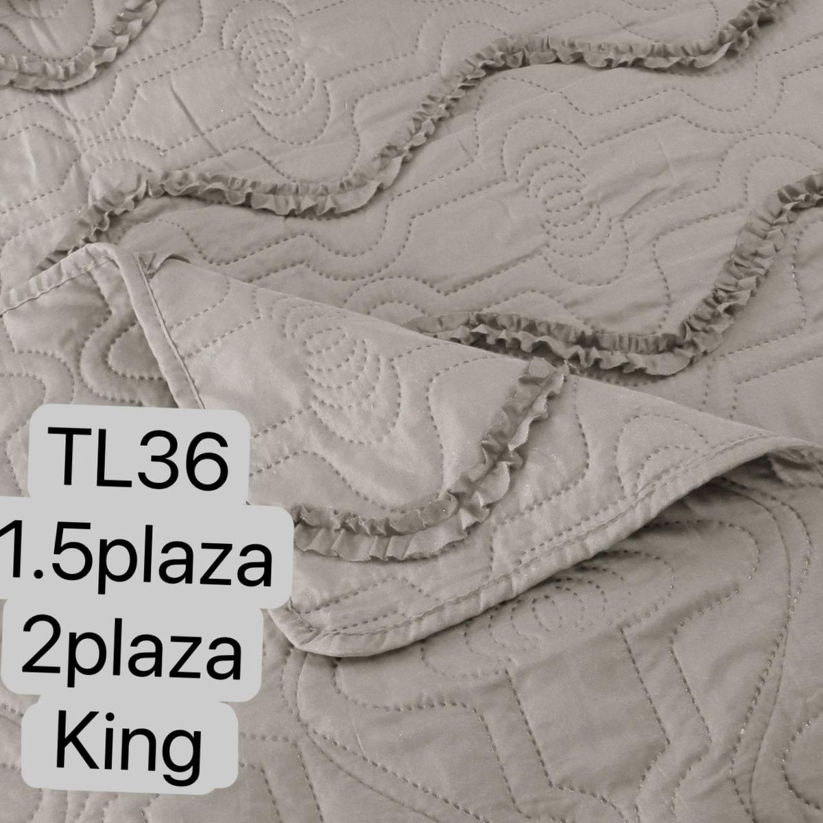 GENERICO - Quilt de Verano 2 plazas con Relieve Color Cafe