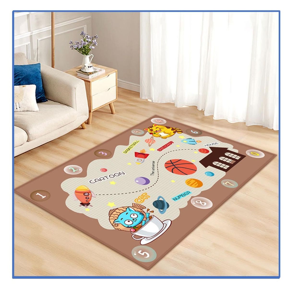 KIVARA - Alfombra Infantil Deportes 80X120 Cm Tapete Dormitorio Sala