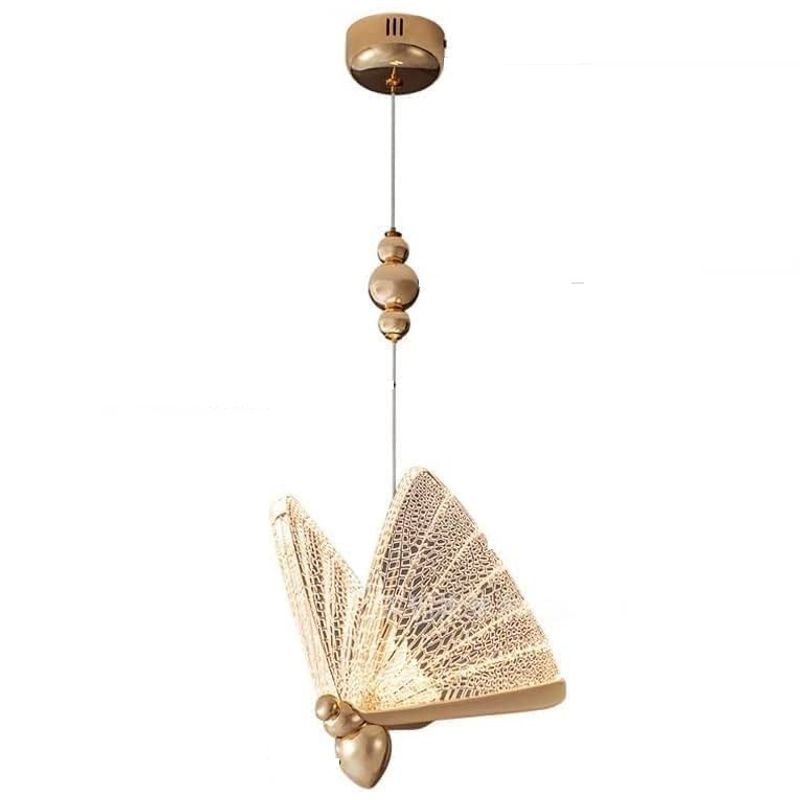 GENERICO - Lampara Colgante Led 5w Diseño Mariposa Dorada De Acrilico