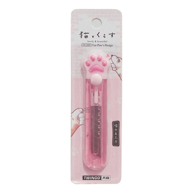GENERICO - Corta Carton Cutter Gatito Kawaii Cute Patita De Gatito - Rosa