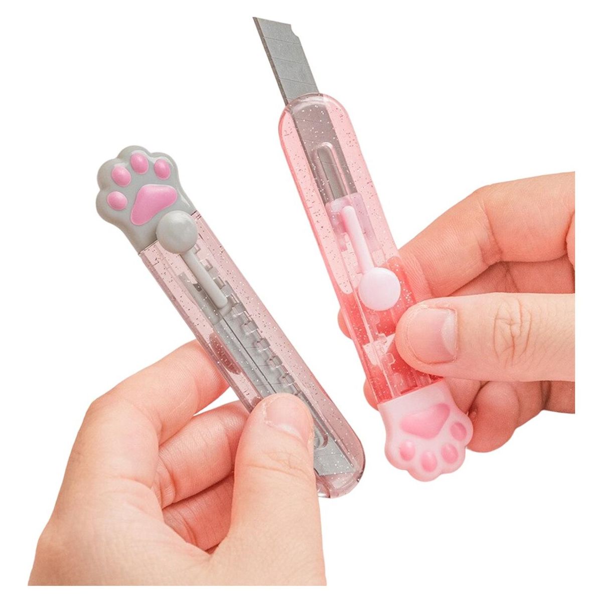 GENERICO - Corta Carton Cutter Gatito Kawaii Cute Patita De Gatito - Rosa