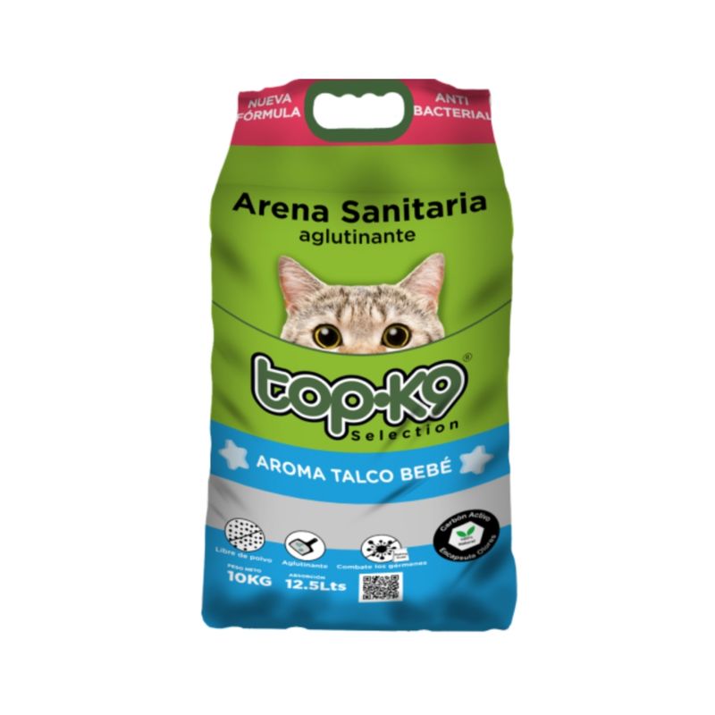 GENERICO - Arena Sanitaria aglutinante 10 kg aroma Talco Bebe.
